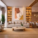 Ver imagem 3 de Quadro Canvas Abstrato Face Linear 40x30cm Mold Preta