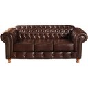 Ver imagem 3 de Conjunto Sofás 2 e 3 Lugares Chesterfield Luís Xv Vintage Retrô Capitonê Couro Marrom