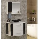 Ver imagem 5 de Kit Gabinete Cuba e Espelheira 60cm para Banheiro Moderno:branco/preto