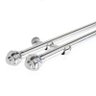 Varão Duplo 4,00 Metros Prata Cromado 19 mm para Cortina com Ponteira e Suporte - 1