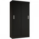 Ver imagem 2 de Guarda-Roupa Solteiro Berlim 2 Portas de Correr Preto - Evidencia Móveis