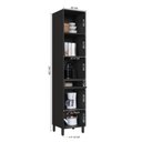 Ver imagem 4 de Paneleiro Simples Modulado com Vidro Fidelitá Mônaco 50cm 2 Portas Chumbo/Titânio