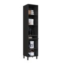 Ver imagem 3 de Paneleiro Simples Modulado com Vidro Fidelitá Mônaco 50cm 2 Portas Chumbo/Titânio