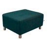 Puff Para Sala Quadrado Decorativo com Pés com Alumínio Nero Matrix - Tecido Maserati Azul - 1