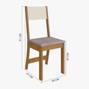 Ver imagem 3 de Conjunto Mesa de Jantar Bianca com 4 Cadeiras Estofadas Freijó/Offwhite - Rede Móveis