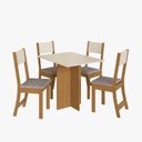 Ver imagem 5 de Conjunto Mesa de Jantar Bianca com 4 Cadeiras Estofadas Freijó/Offwhite - Rede Móveis