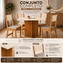 Ver imagem 2 de Conjunto Mesa de Jantar Bianca com 4 Cadeiras Estofadas Freijó/Offwhite - Rede Móveis