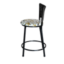 Ver imagem 5 de Jogo 3 Banqueta Baixa Para Cozinha Ratan Preta Estofado Floral  Floral 