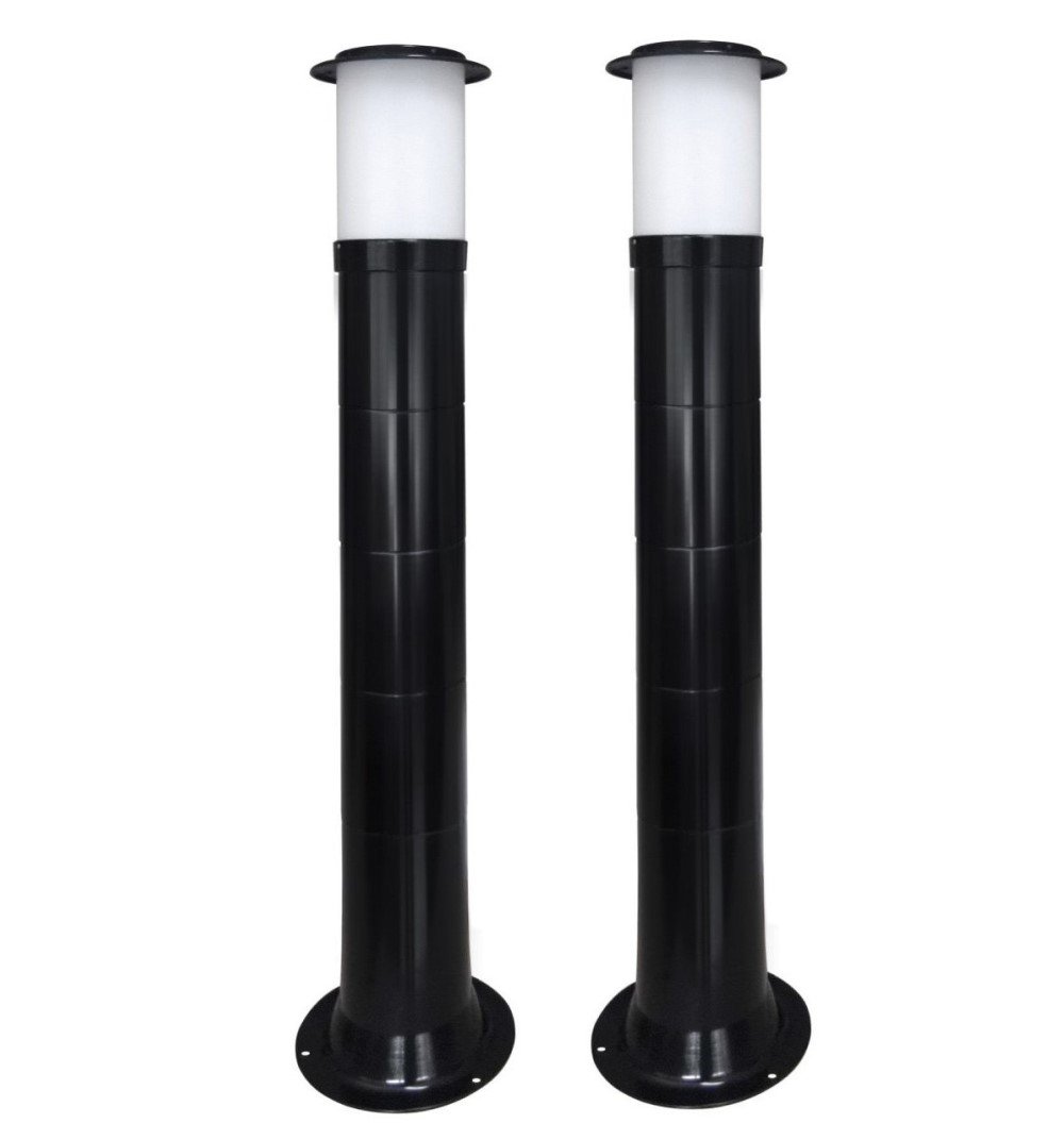 Poste Balizador Luminária Casa Jardim 75cm Preto Kit 2