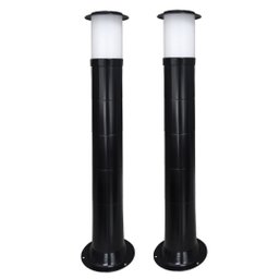 Poste Balizador Luminária Casa Jardim 75cm Preto Kit 2 - 1