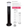 Poste Balizador Luminária Casa Jardim 75cm Preto Kit 2 - 2