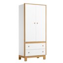 Ver imagem 1 de Guarda-roupa de Bebê Flora 2 Portas 2 Gavetas Branco Acetinado - Qmovi