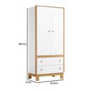 Ver imagem 4 de Guarda-roupa de Bebê Flora 2 Portas 2 Gavetas Branco Acetinado - Qmovi
