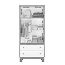 Ver imagem 3 de Guarda-roupa de Bebê Flora 2 Portas 2 Gavetas Branco Acetinado - Qmovi