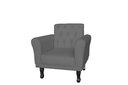 Ver imagem 2 de Kit 2 Poltronas Decorativa Classic Suede Cinza Pés Madeira Mz Decor