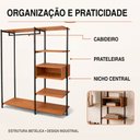 Ver imagem 3 de Closet Verona Organizador Industrial com Cabideiro e Prateleiras