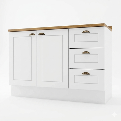 Balcão de Cozinha com Tampo Henn Americana 120cm 2 Portas Clássico