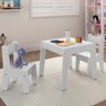 Conjunto de Mesa com 2 Cadeiras Goiania Branco Brilho - 1