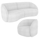 Ver imagem 1 de Kit Sofá 4 Lugares Eron 288cm com Poltrona Giratória Angelina M03 Bouclê Branco - Lyam Decor
