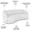 Ver imagem 5 de Kit Sofá 4 Lugares Eron 288cm com Poltrona Giratória Angelina M03 Bouclê Branco - Lyam Decor