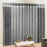 Cortina Império para Varão Tecido Vison e Jacquard Estampado 3,00 x 2,80 Metros Alt - Cinza - 1