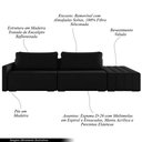 Ver imagem 7 de Sofá Ilha Modulado Milos 232cm Puff Lateral Veludo Preto G33 - Gran Belo