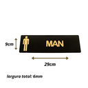 Ver imagem 3 de Par Placas Women Man Feminino Masculino Em Inglês Para Banheiro Feito De Madeira Em Relevo Natural