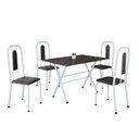 Ver imagem 2 de Conjunto de Mesa Tubular 100x60cm Tampo em Ardósia com 4 Cadeiras Lívia Branco/Preto