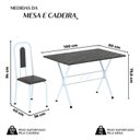 Ver imagem 3 de Conjunto de Mesa Tubular 100x60cm Tampo em Ardósia com 4 Cadeiras Lívia Branco/Preto