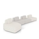 Ver imagem 2 de Sofá 4 Lugares Orgânico com Chaise e 3 Módulos Berlim bouclê Off White-cinza Claro K01 - D'