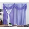 Cortina Jéssica para Varão Tecido Malha Gel e Voal 2,00 x 1,70 Metros Alt - Lilás e Branco - 2