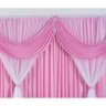 Cortina Jéssica para Varão Tecido Malha Gel e Voal 3,00 x 2,80 Metros Alt - Rosa e Branco - 4