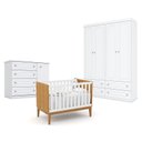 Ver imagem 1 de Quarto de Bebê Americano 4 Portas com Berço Americano Unique Freijó Branco Soft Eco Wood - Matic -