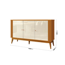 Ver imagem 2 de Buffet Balção Aparador Sala de Jantar 140cm Ripado Pés Madeira Maciça