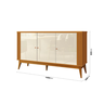 Buffet Balção Aparador Sala de Jantar 140cm Ripado Pés Madeira Maciça - 2