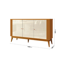 Ver imagem 2 de Buffet Balção Aparador Sala de Jantar 140cm Ripado Pés Madeira Maciça