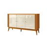 Buffet Balção Aparador Sala de Jantar 140cm Ripado Pés Madeira Maciça - 1