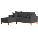 Ver imagem 3 de Sofá 3 Lugares Beny com Chaise Esquerdo Linho Grafite