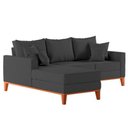 Ver imagem 4 de Sofá 3 Lugares Beny com Chaise Esquerdo Linho Grafite