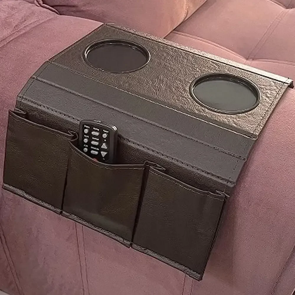 Porta Copos para Sofá com 3 Compartimentos na Lateral Cor Cobre - 2