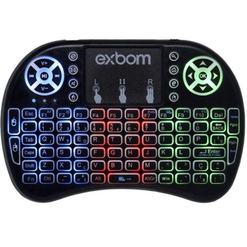 Mini Teclado sem Fio com Touchpad e Led - 2695 - Exbom