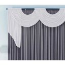 Ver imagem 2 de Cortina Emilly para Varão Tecido Malha Gel 3,00 x 2,80 Metros Sala Quarto - Branco e Cinza
