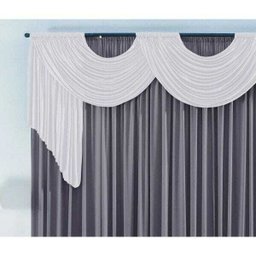 Cortina Emilly para Varão Tecido Malha Gel 3,00 x 2,80 Metros Sala Quarto - Branco e Cinza - 2 Cortina Emilly para Varão Tecido Malha Gel 3,00 x 2,80 Metros Sala Quarto - Branco e Cinza - 2