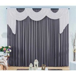 Cortina Emilly para Varão Tecido Malha Gel 3,00 x 2,80 Metros Sala Quarto - Branco e Cinza - 1 Cortina Emilly para Varão Tecido Malha Gel 3,00 x 2,80 Metros Sala Quarto - Branco e Cinza - 1