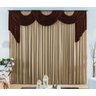 Cortina Emilly para Varão Tecido Malha Gel 3,00 x 2,80 Metros Sala Quarto - Tabaco e Avelã - 1