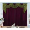 Cortina Emilly para Varão Tecido Malha Gel 3,00 x 2,80 Metros Sala Quarto - Verde e Vinho - 1