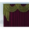 Cortina Emilly para Varão Tecido Malha Gel 3,00 x 2,80 Metros Sala Quarto - Verde e Vinho - 2