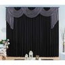 Cortina Emilly para Varão Tecido Malha Gel 4,00 x 2,80 Metros Sala Quarto - Cinza e Preto - 1