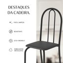 Ver mais imagens de Kit 4 Cadeiras Tubular 89x37x42 cm Ane B Preto