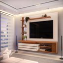 Ver imagem 1 de Painel Home Suspenso para Tv até 55" Marin Off White Freijo Dj Móveis